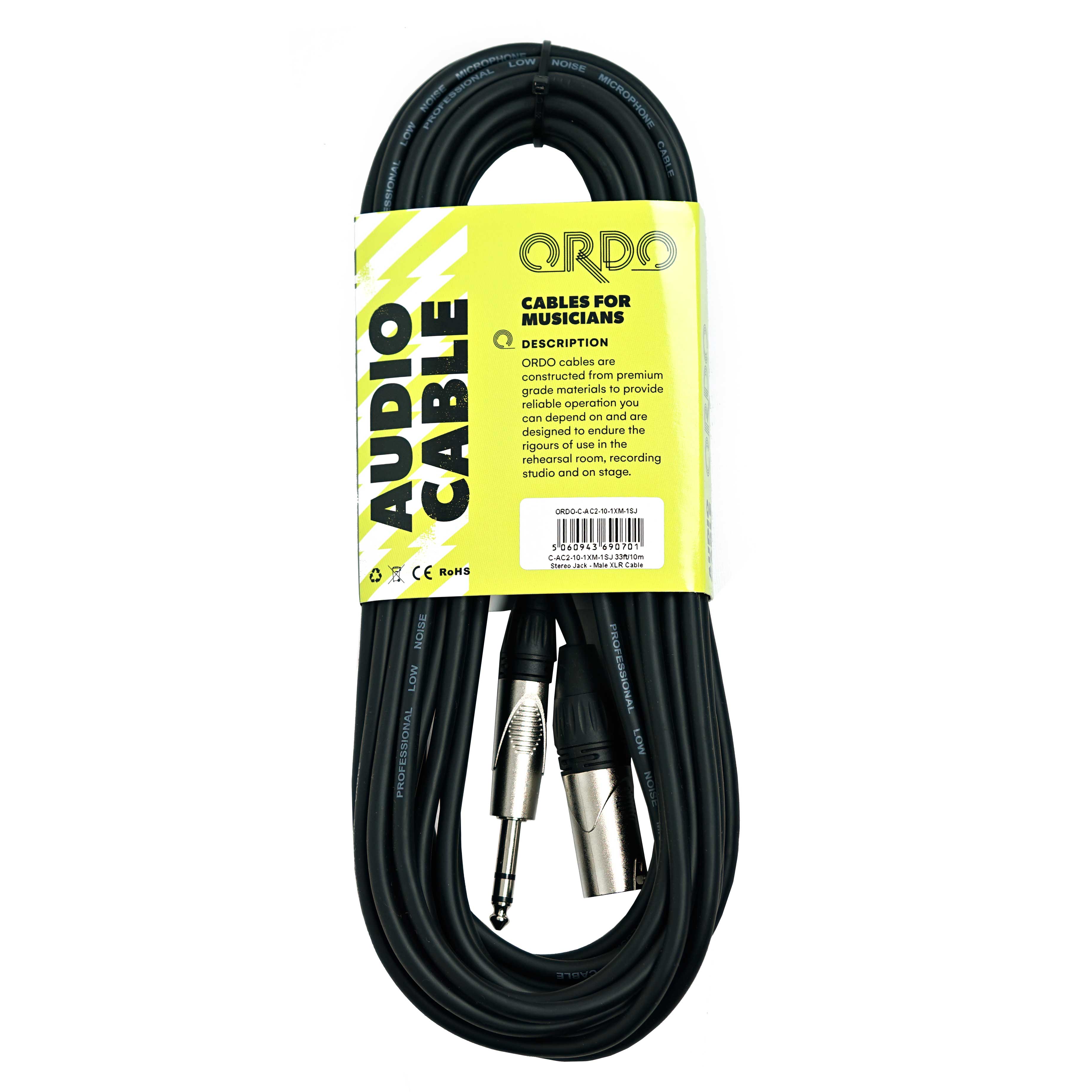 Ordo 33ft/10m Stereo Jack - Male XLR Cable