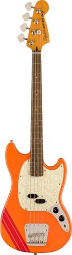 Squier FSR Classic Vibe '60s Competition Mustang Short Scale Bass Capri Orange with Dakota Red Stripe