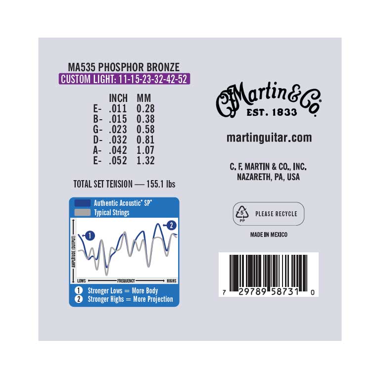 Martin MA535 SP Phosphor Bronze 11-52 Value 3 Pack 