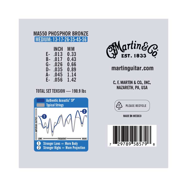 Martin MA550 SP Phosphor Bronze 13-56 Value 3 Pack