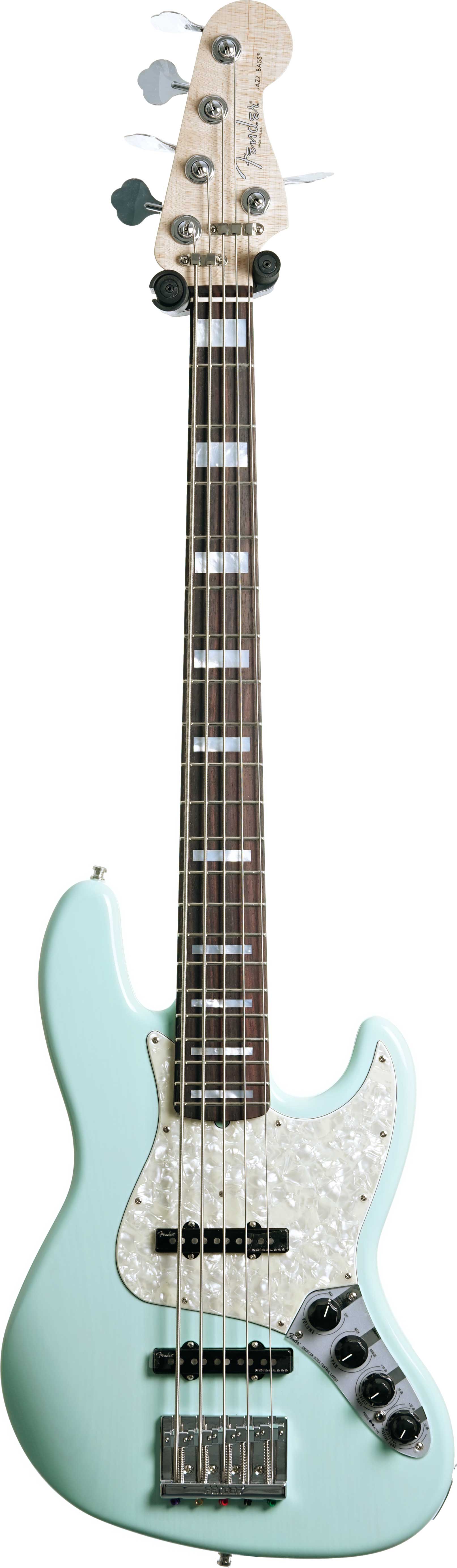 Fender Custom Shop Custom Classic Jazz Bass V Surf Green Transparent  Rosewood Fingerboard #CZ568281