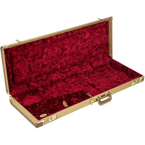 Fender G&G Deluxe Stratocaster / Telecaster Hardshell Case Tweed with Red Poodle Plush Interior