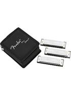 Fender Blues Deluxe Harmonica 3 Pack with Case