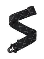 D'Addario Auto Lock Guitar Strap, Black Padded Diamonds