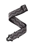 D'Addario Auto Lock Guitar Strap, Black Padded Geometric