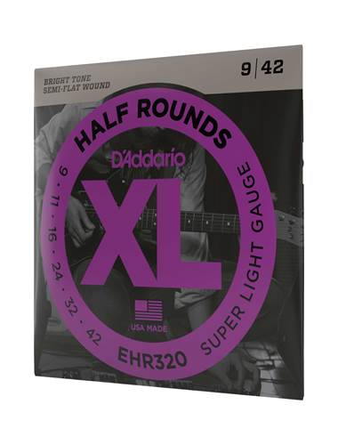 D'Addario EHR320 Half Round Electric Guitar Strings Super Light 9-42