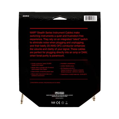 Dunlop Stealth Instrument Cable 10ft Dunlop Stealth Instrument Cable 10ft