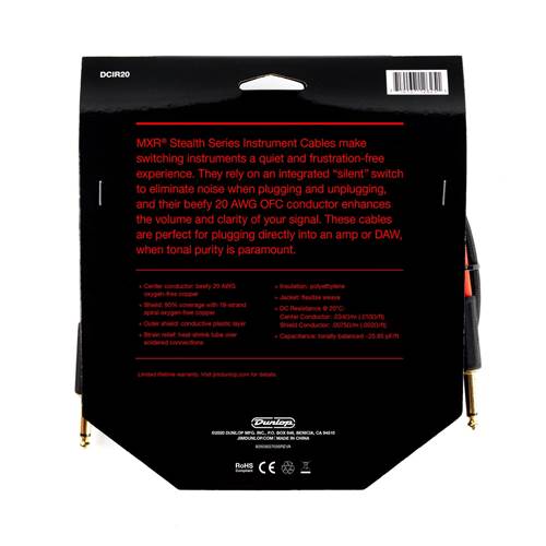 Dunlop Stealth Instrument Cable 20ft Dunlop Stealth Instrument Cable 20ft
