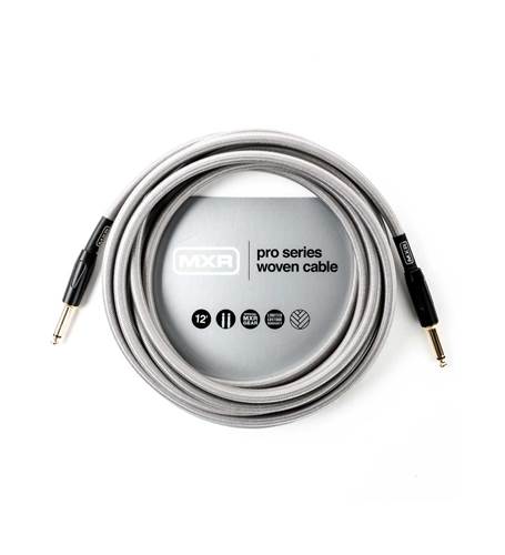 Dunlop Woven Silver Instrument Cable 12ft 