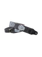 Right On Straps Leathercraft Sugar Skull Guitar Strap Black