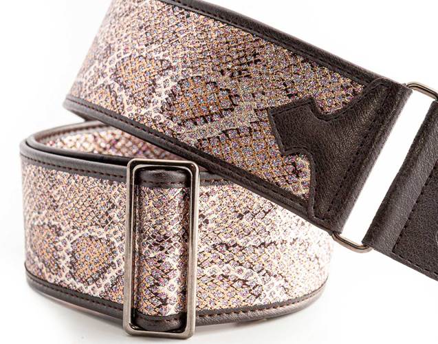 Right On Straps Talisman Glitter Snake Vegan Guitar Strap Right On Straps Talisman Glitter Snake Vegan Guitar Strap