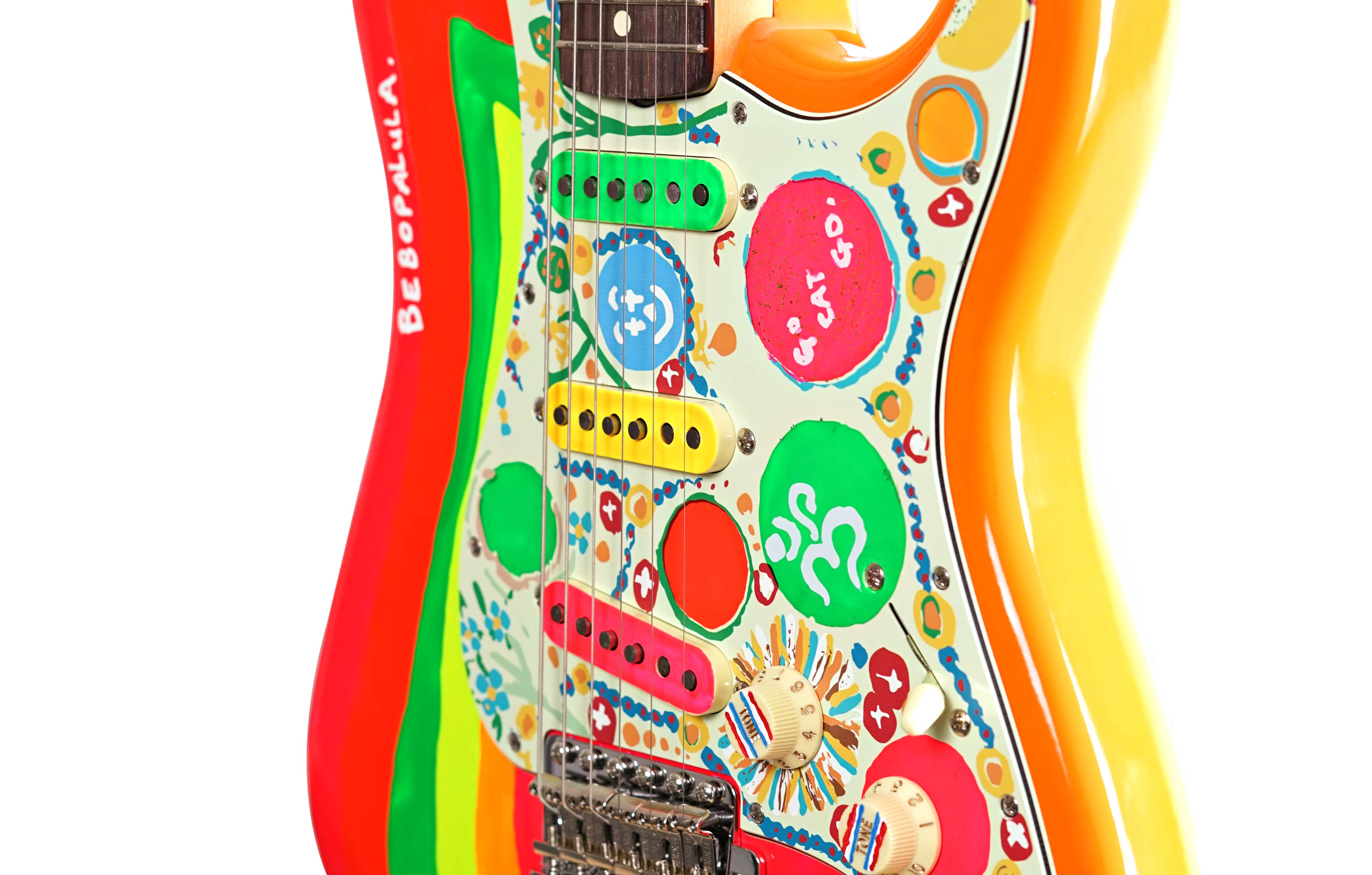 Fender George Harrison Rocky Stratocaster Hand Painted Rocky Artwork Over Sonic Blue Rosewood Fingerboard 