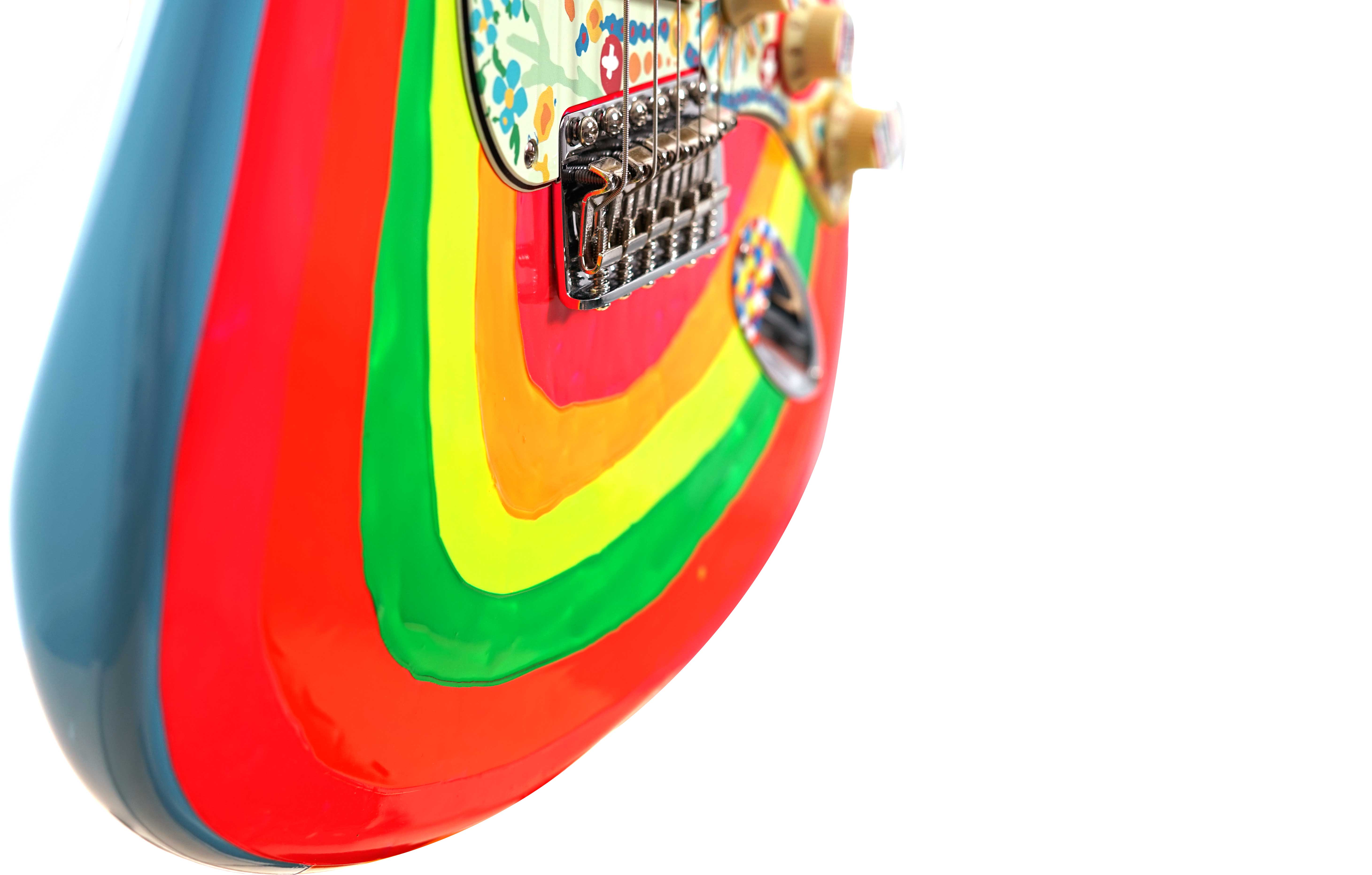 Fender George Harrison Rocky Stratocaster Hand Painted Rocky Artwork Over Sonic Blue Rosewood Fingerboard 