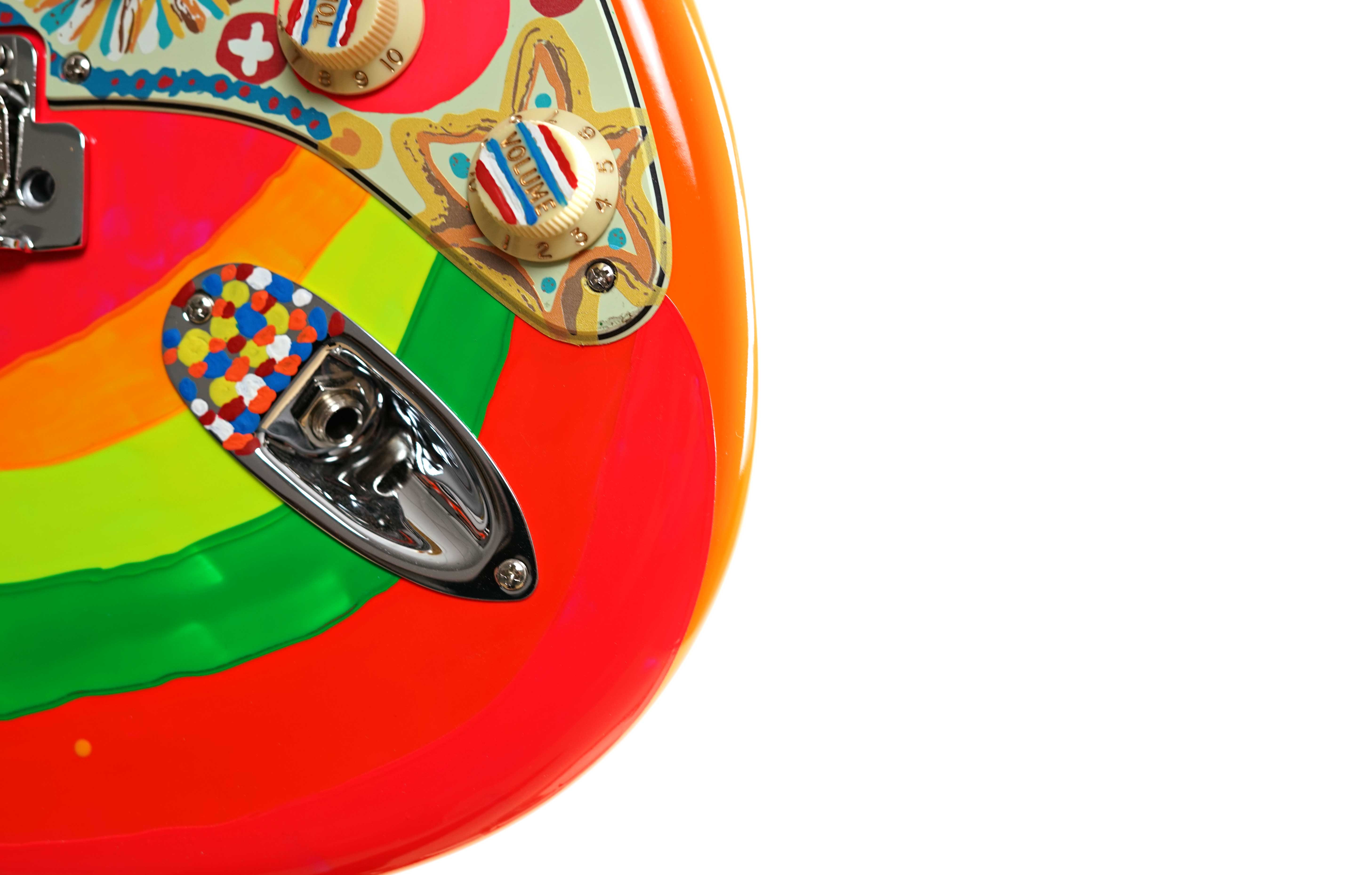 Fender George Harrison Rocky Stratocaster Hand Painted Rocky Artwork Over Sonic Blue Rosewood Fingerboard 