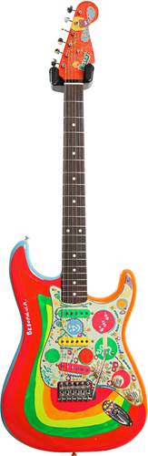 Fender George Harrison Rocky Stratocaster Hand Painted Rocky Artwork Over Sonic Blue Rosewood Fingerboard 