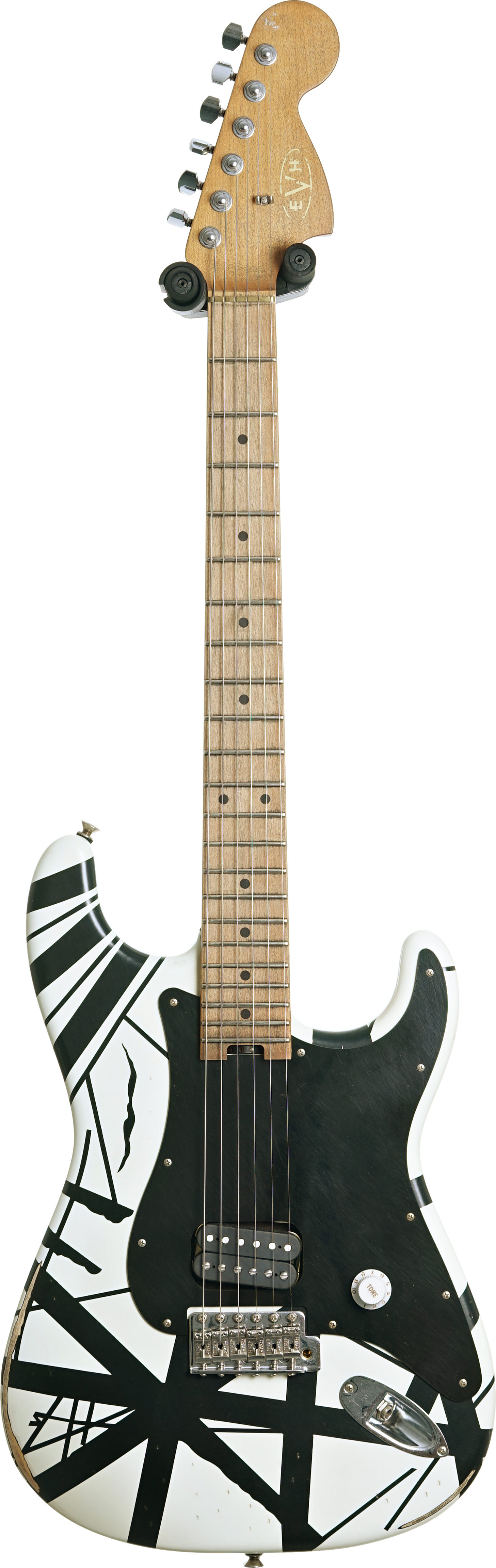EVH Striped Series '78 Eruption Maple Fingerboard White with Black Stripes Relic (Ex-Demo) #EVH2202410