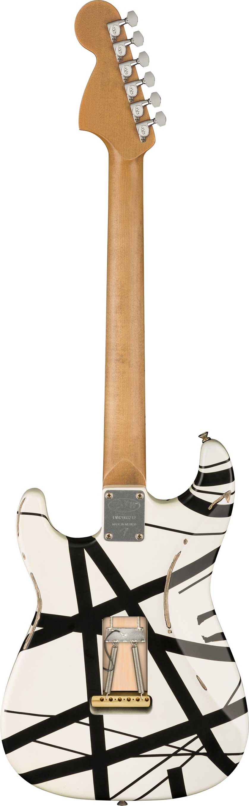 EVH Striped Series '78 Eruption Maple Fingerboard White With Black Stripes Relic