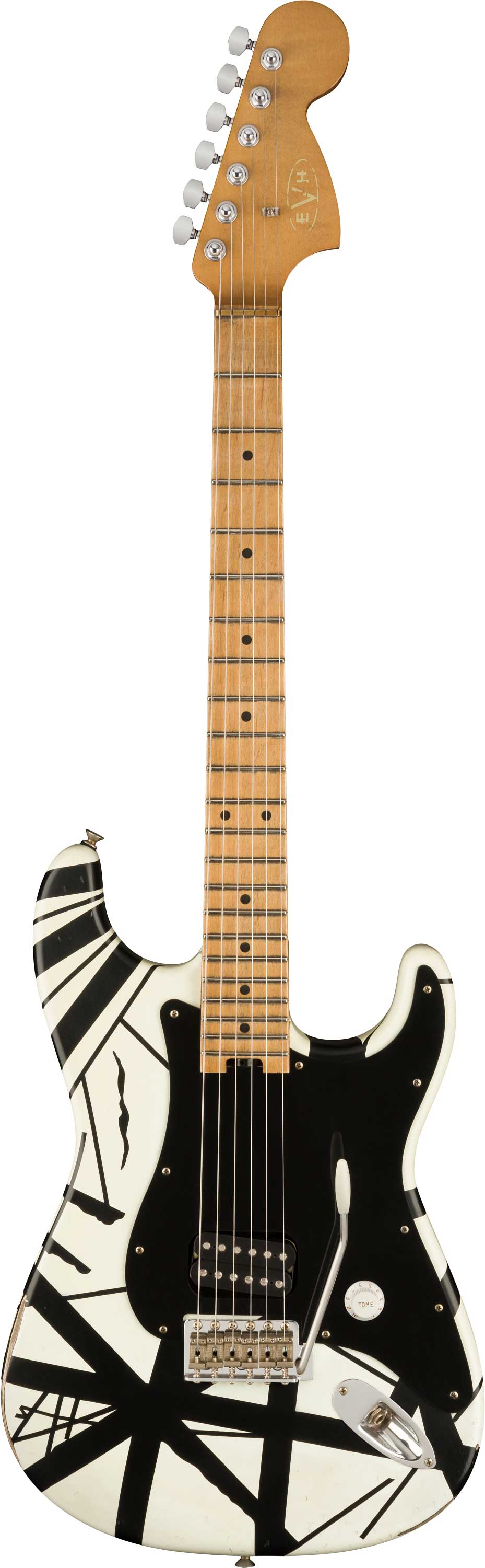 EVH Striped Series '78 Eruption Maple Fingerboard White With Black 