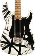 EVH Striped Series '78 Eruption Maple Fingerboard White With Black Stripes Relic