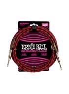 Ernie Ball 10ft Braided Straight Straight Red Black