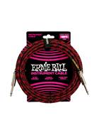 Ernie Ball 18ft Braided Straight Straight Red Black