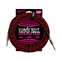 Ernie Ball 25ft Braided Straight Straight Red Black  Front View