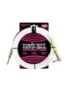 Ernie Ball 15ft PVC Straight Angle White