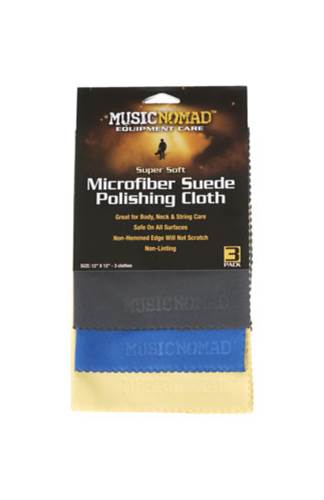 MusicNomad Super Soft Edgeless Microfiber Suede Polishing Cloth- 3 Pack