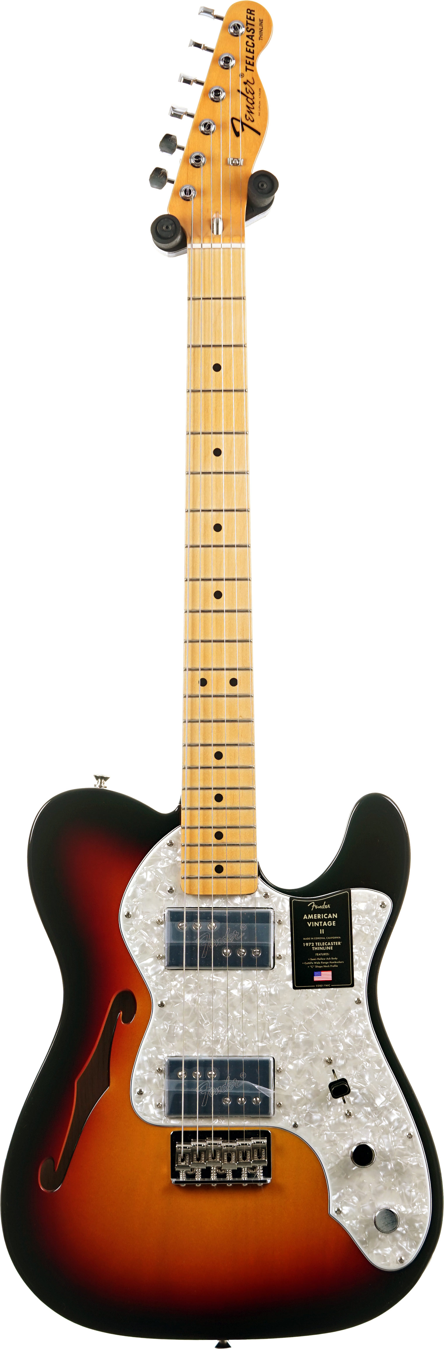 Fender American Vintage II 72 Telecaster Thinline Maple Fingerboard 3 Colour Sunburst #V15929