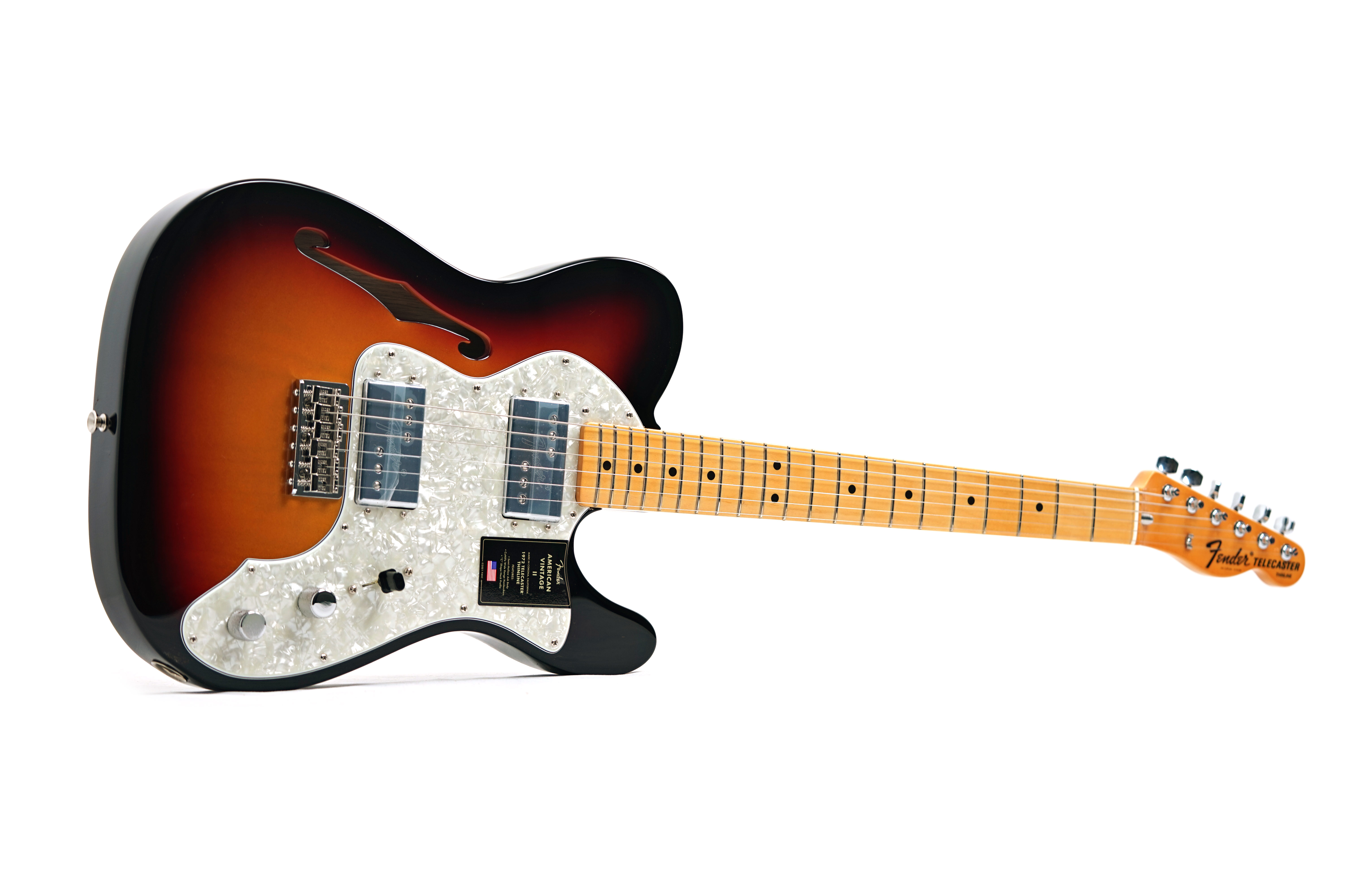 Fender American Vintage II 72 Telecaster Thinline Maple Fingerboard 3 Colour Sunburst #V15929