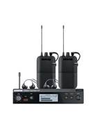 Shure P3TUKR112TW-K3E PSM300 Wireless IEM System Twin Pack with 2x P3R Bodypacks + 2x SE112 earphones