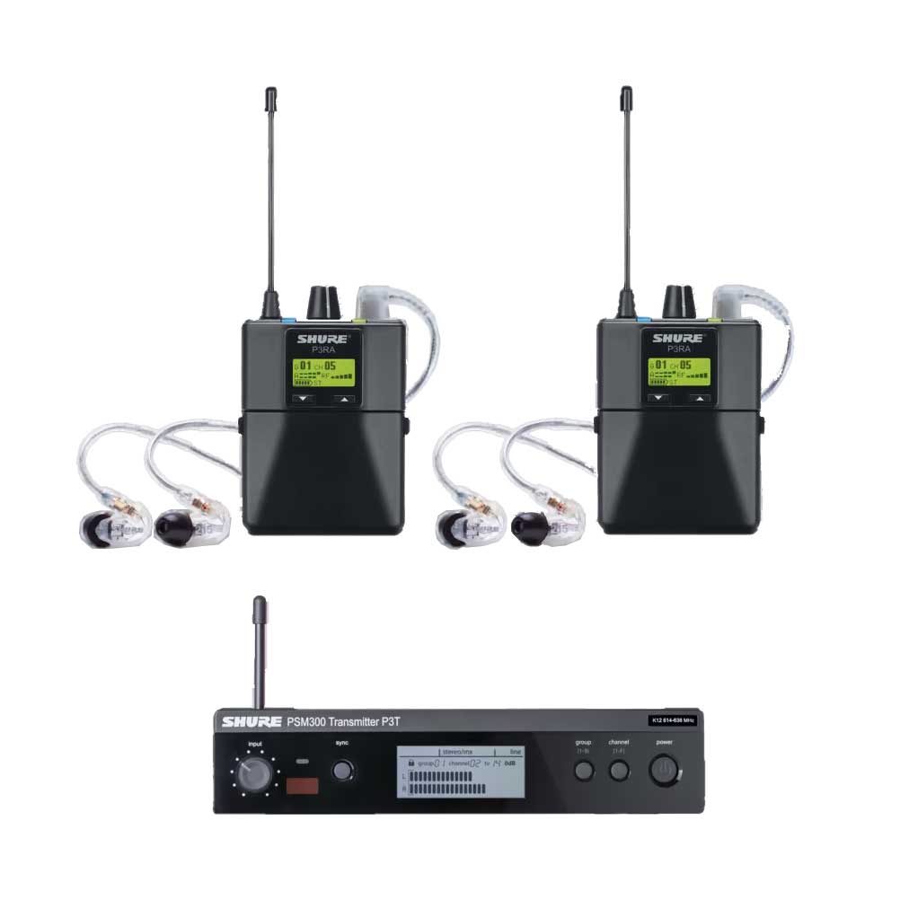 Shure P3TUKRA215TWP K3E PSM300 Wireless IEM System Twin Pack with