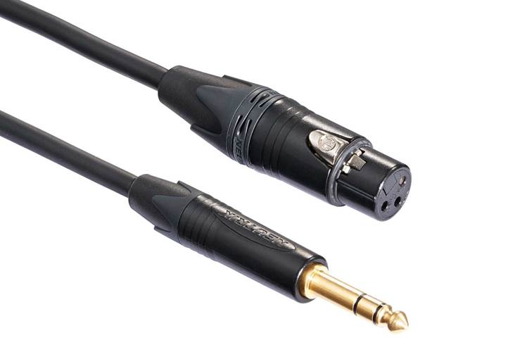 Mogami 1m XLRF - TRS Jack Cable with Neutrik Black and Gold Connectors Mogami 1m XLRF - TRS Jack Cable with Neutrik Black and Gold Connectors