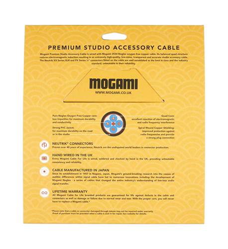 Mogami 1m TRS Jack - XLRM Cable with Neutrik Black and Gold Connectors Mogami 1m TRS Jack - XLRM Cable with Neutrik Black and Gold Connectors