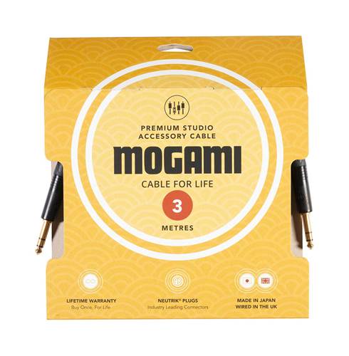 Mogami 3m TRS - TRS Jack Cable with Neutrik Black and Gold Connectors