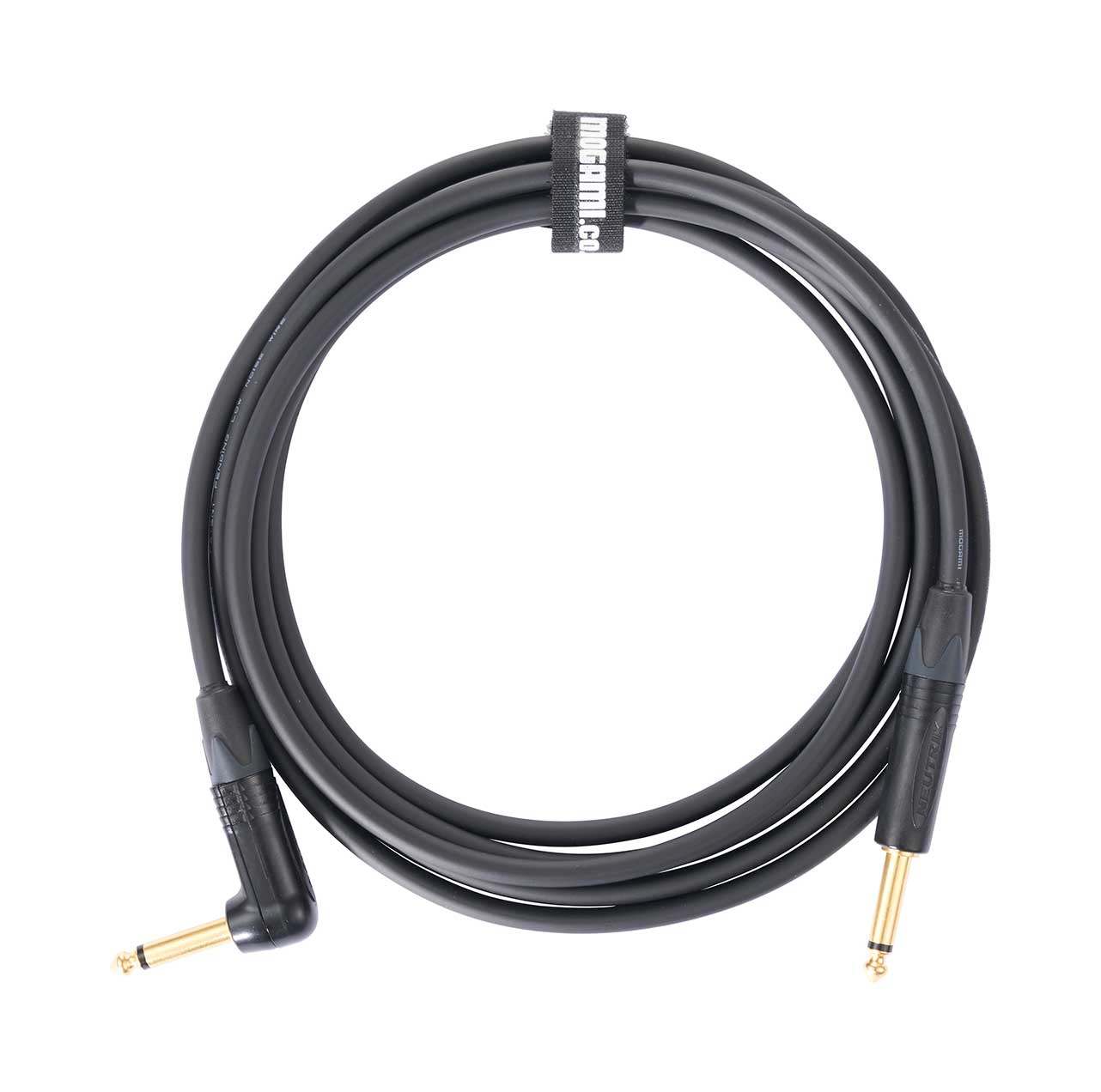 Mogami 3m Cable with Neutrik Black and Gold Straight Jack to Right angle Jack