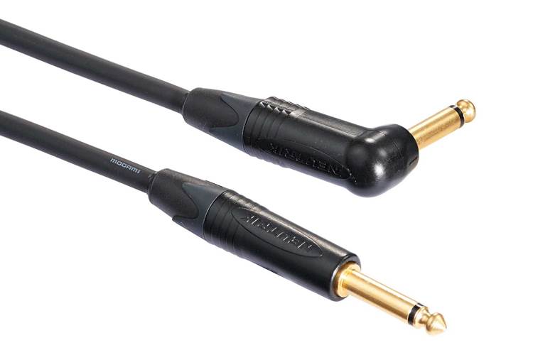 Mogami 6m Cable with Neutrik Black and Gold Straight Jack to Right angle Jack Mogami 6m Cable with Neutrik Black and Gold Straight Jack to Right angle Jack