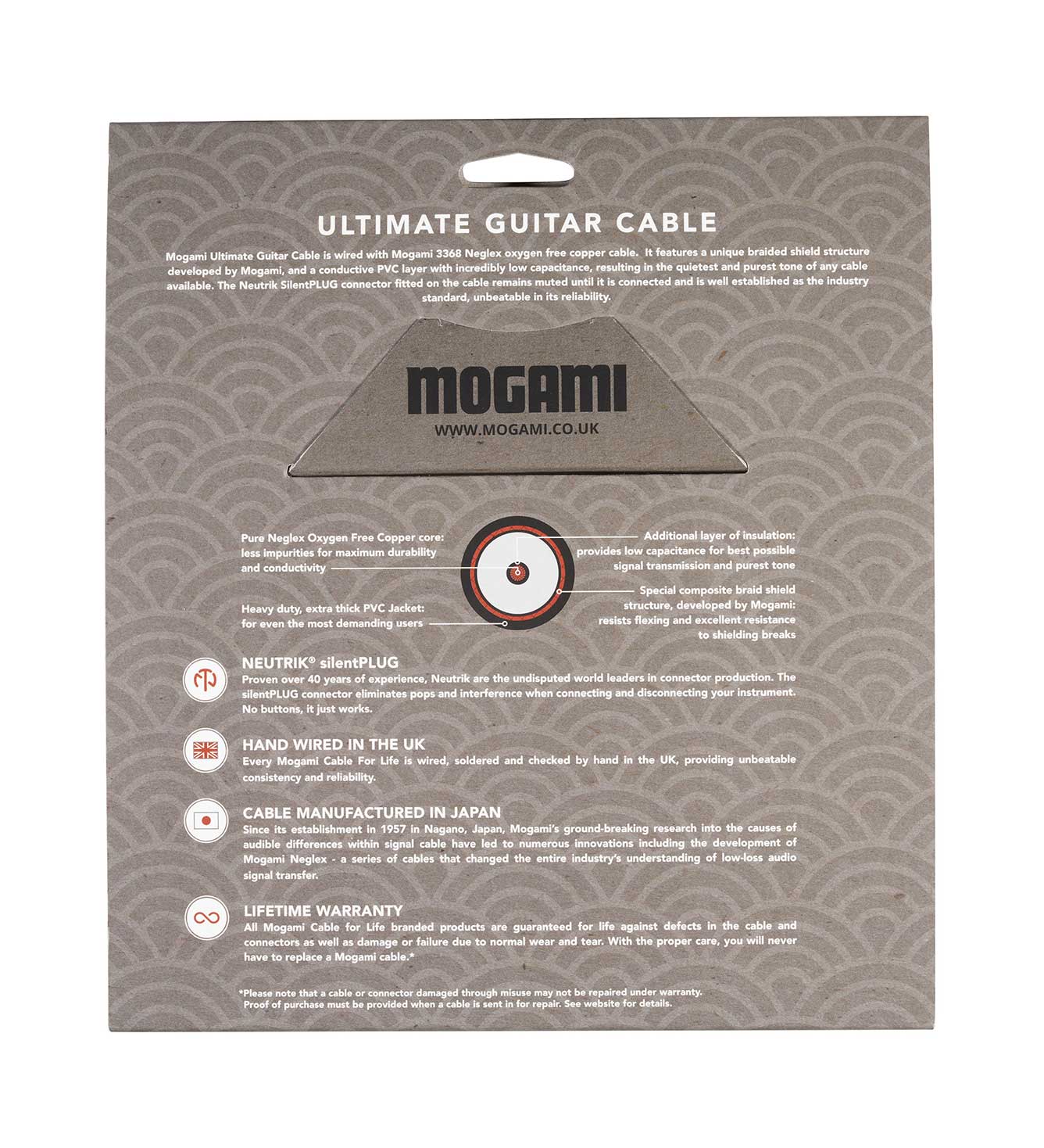 Mogami 3m Ultimate Guitar Cable Straight to Right Angled Jacks