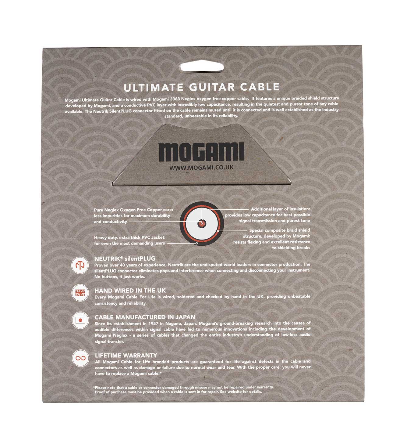 Mogami 6m Ultimate Guitar Cable Straight to Right Angled Jacks