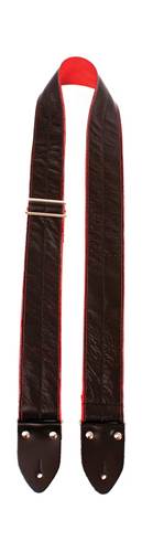 Perri's Easy Slide Leather Strap - Black With Red Seatbelt Backing