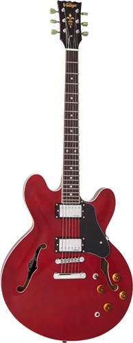 Vintage VSA500 ReIssued Semi Acoustic Guitar Cherry Red