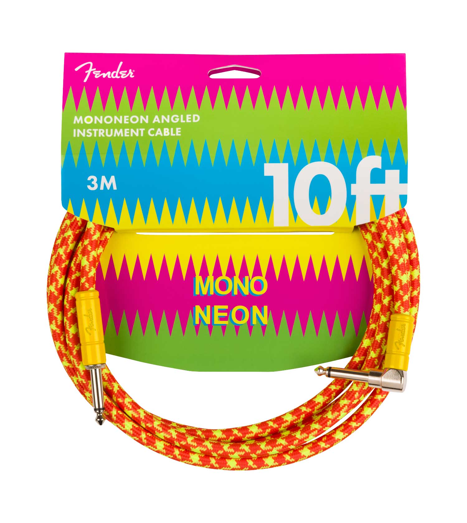 Fender MonoNeon 10' Angled Instrument Cable Orange