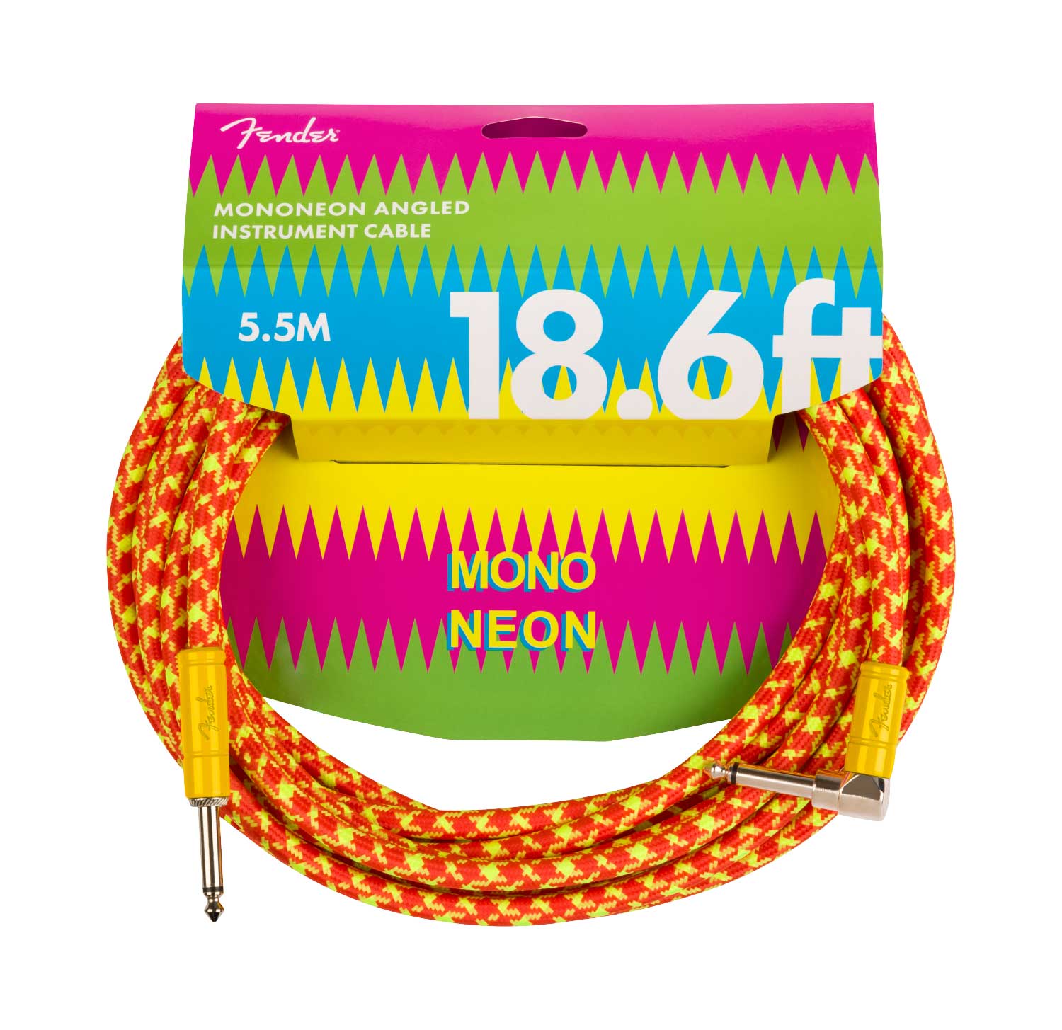 Fender MonoNeon 18.6' Angled Instrument Cable Orange