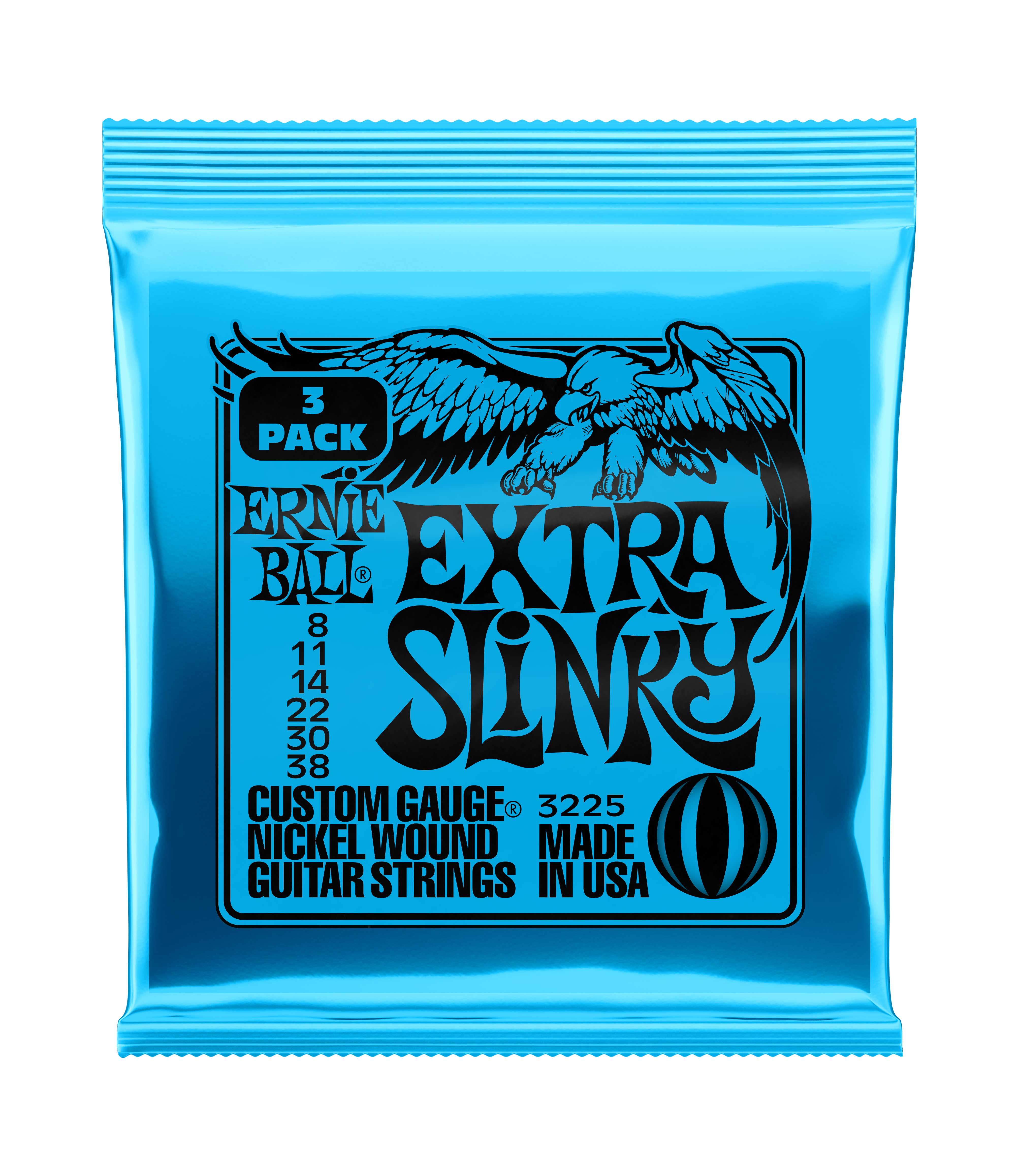 Ernie Ball Extra Slinky 8-38 3 Set Pack