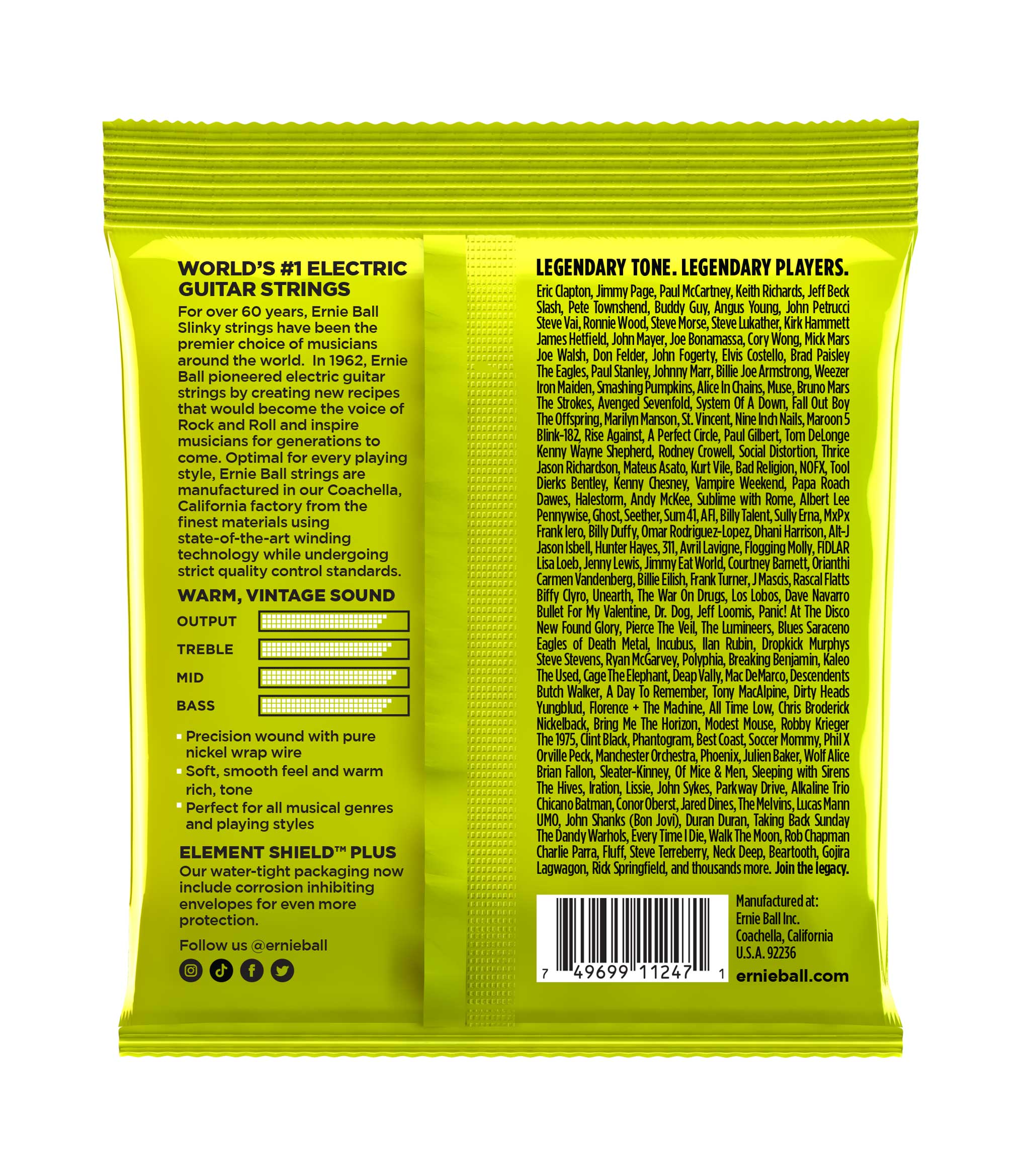 Ernie Ball Regular Slinky Classic Rock N Roll Pure Nickel Wrap 10-46 3 Set Pack
