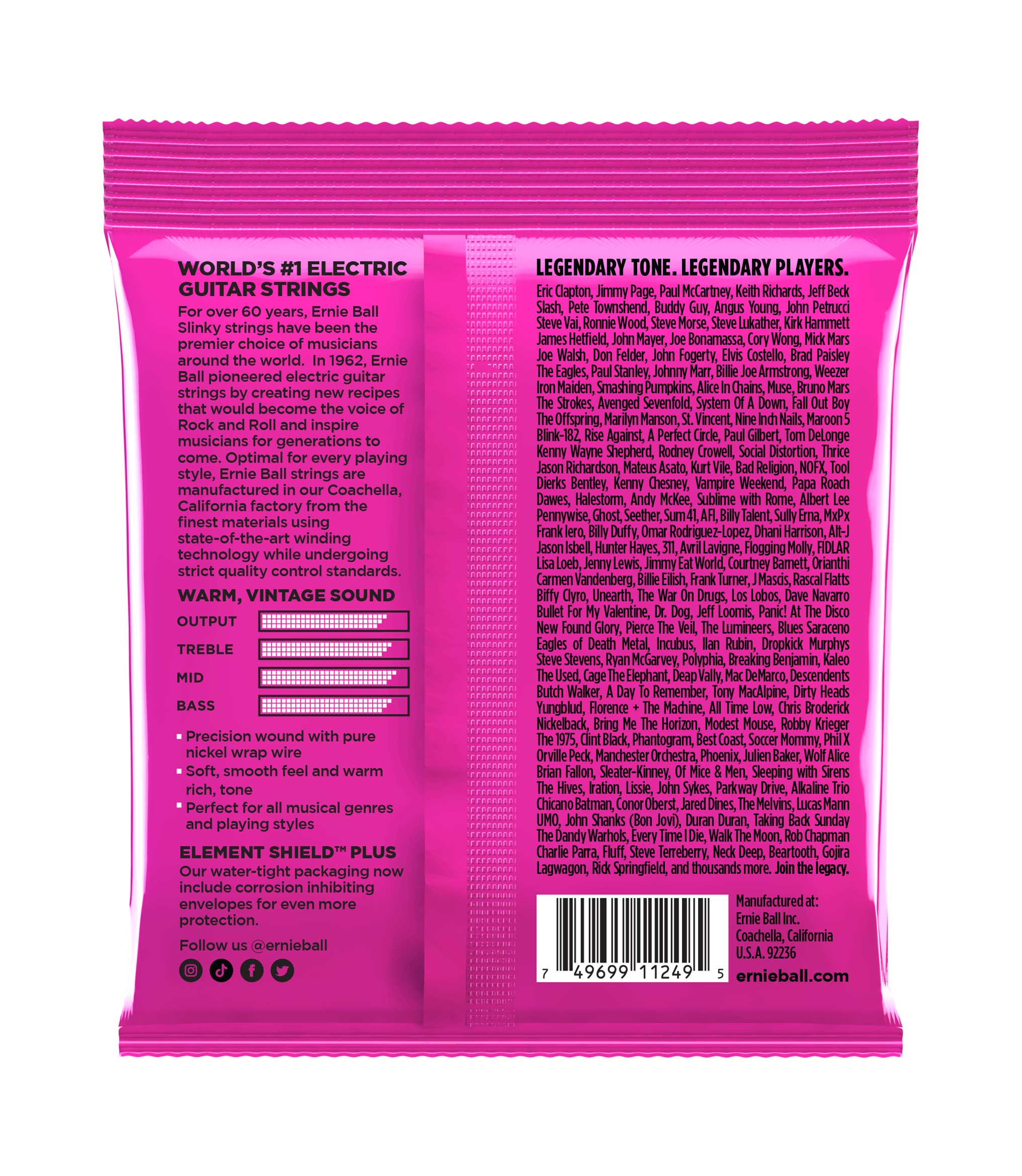 Ernie Ball Super Slinky Classic Rock N Roll Pure Nickel Wrap 9 42 3 Set Pack