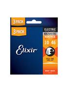 Elixir 3 Pack Electric Nanoweb Nickel Light (10-46)