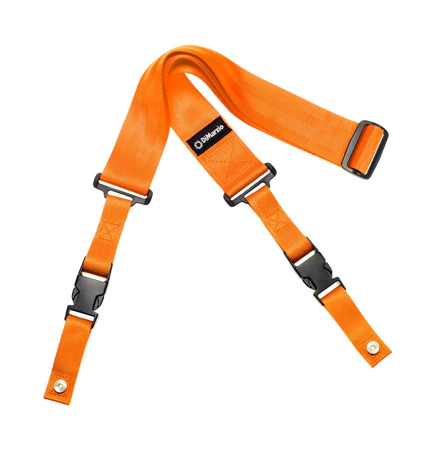 DiMarzio ClipLock Quick Release Guitar Strap 2 Inch Nylon Standard Length Neon Orange