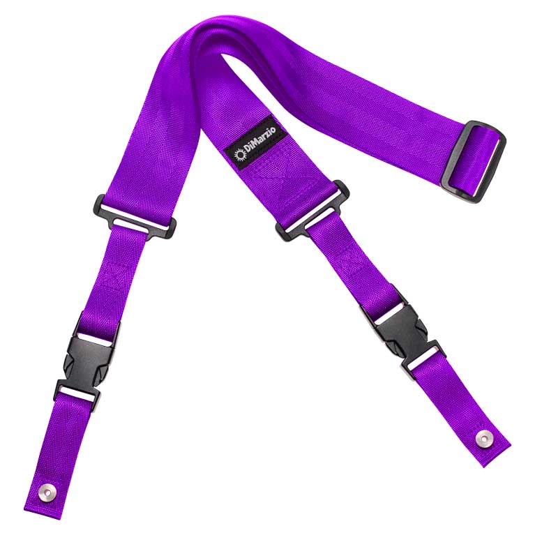 DiMarzio ClipLock Quick Release Guitar Strap 2 Inch Nylon Short Length Purple
