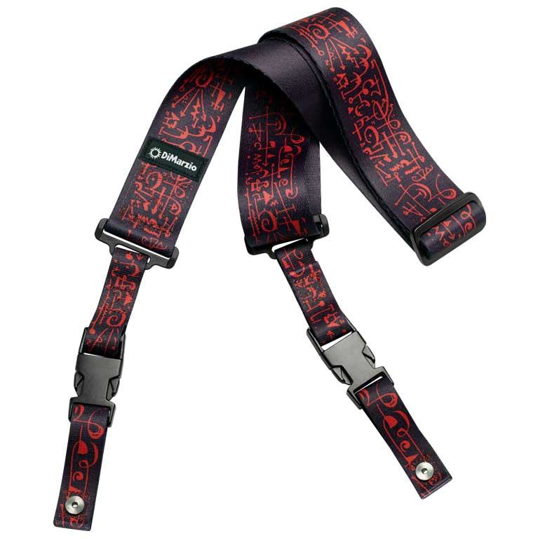 DiMarzio ClipLock Steve Vai Quick Release Guitar Strap 2 Inch Art Design Black